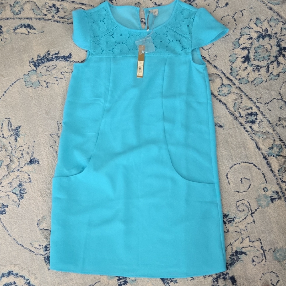 LC Lauren Conrad Turquoise Casual Dress